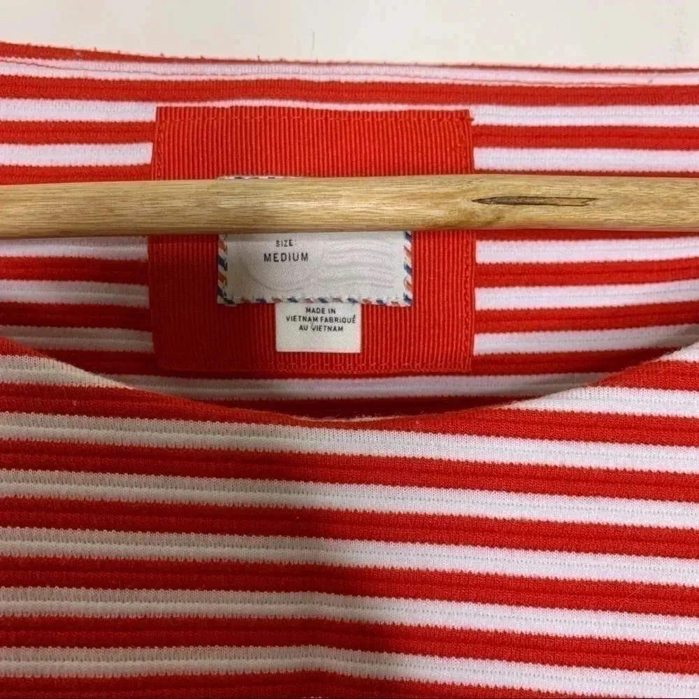 Anthropologie Red and White Striped Peplum Blouse - Picture 5 of 8